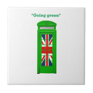 "Going green" London phone box Tile