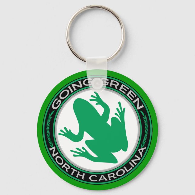 Going Green North Carolina Frog Key Ring (Front)