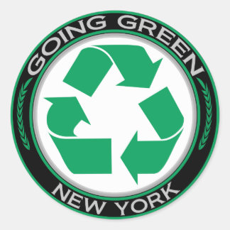 Going Green Recycle New York Classic Round Sticker