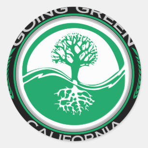 Going Green Tree California Classic Round Sticker