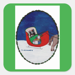 GOING HOME FOR CHRISTMAS SQUARE STICKER