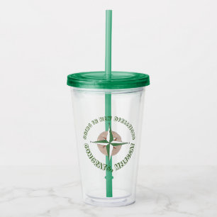 Going in New Directions Camping Hiking Compass Acrylic Tumbler