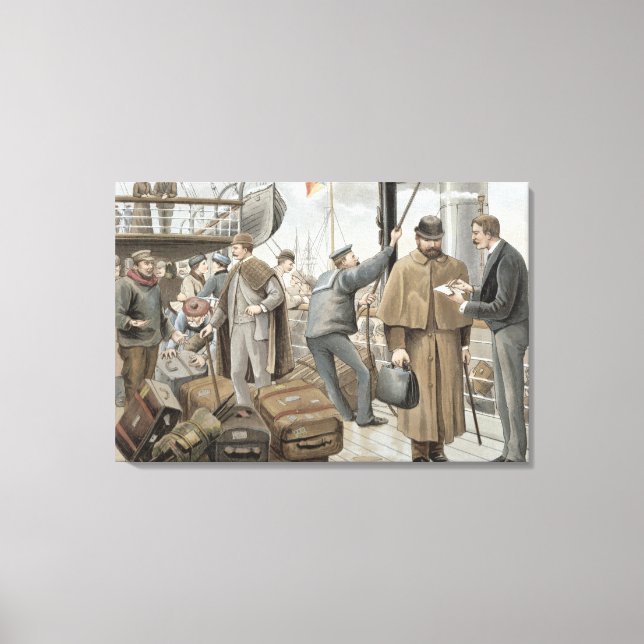 Going on Board at Tilbury, from 'P & O Pencillings Canvas Print (Front)