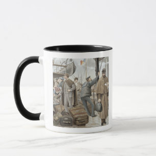 Going on Board at Tilbury, from 'P & O Pencillings Mug