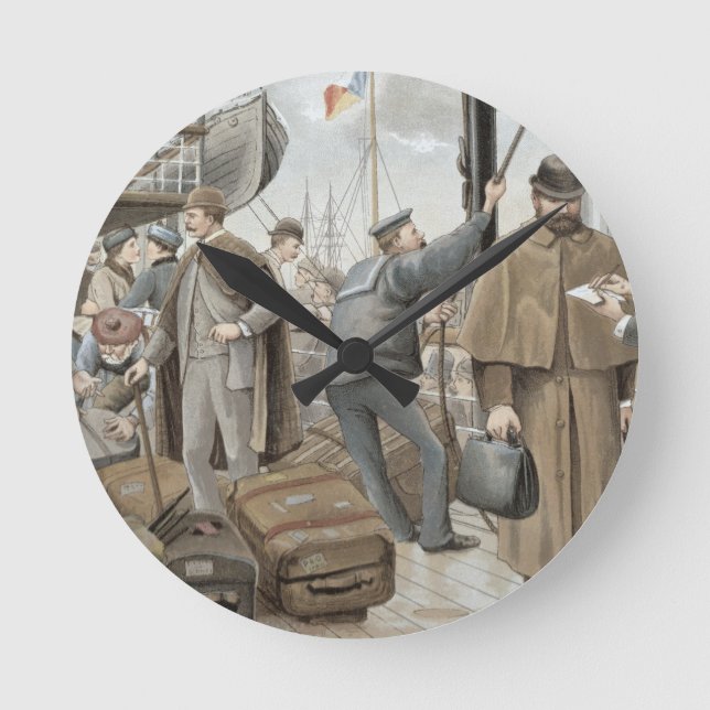 Going on Board at Tilbury, from 'P & O Pencillings Round Clock (Front)