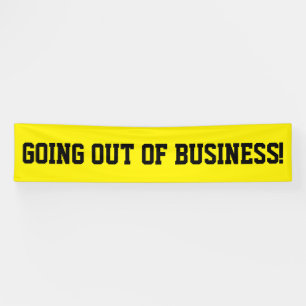 Going out of business simple black banner sign