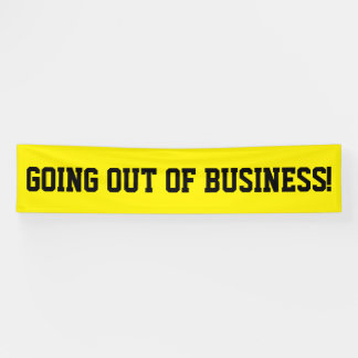 Going out of business simple black banner sign