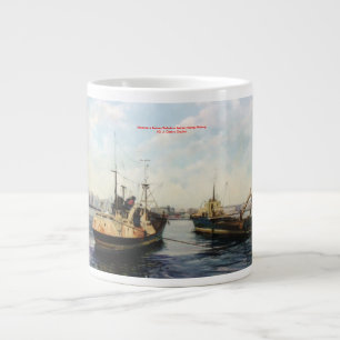 Going out to feaner/Saindo to fish/Going fishing Large Coffee Mug