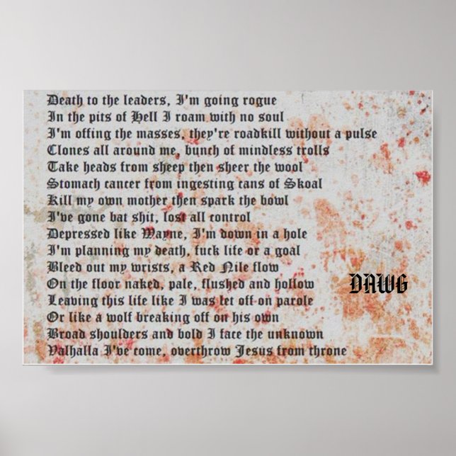 Going Rogue poem print (Front)