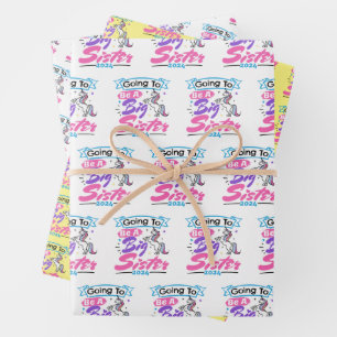 Going to Be a Big Sister 2023 Unicorn Wrapping Paper Sheet