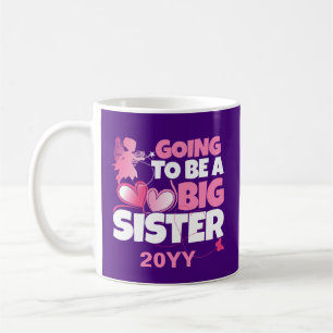 Going to be a Big Sister - Pink Fairy Hearts Coffee Mug