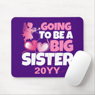 Going to be a Big Sister - Pink Fairy Hearts Mouse Mat