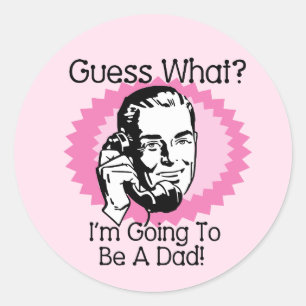 Going To Be a Dad Pink Classic Round Sticker