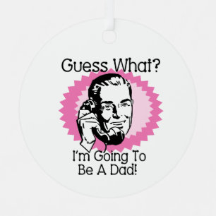 Going To Be a Dad Pink Metal Tree Decoration