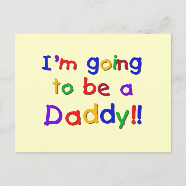 Going to be a Dad-Primary Colours Postcard (Front)
