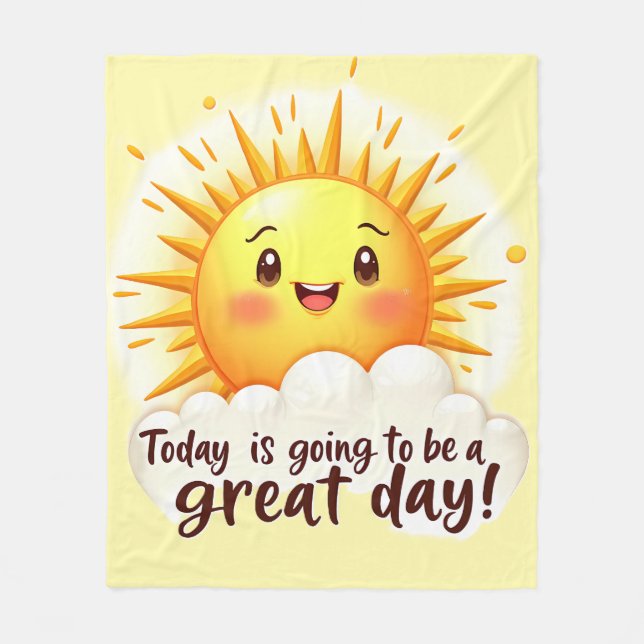 Going to be a Great Day Fleece Blanket (Front)