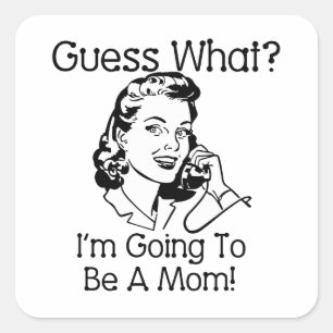 Going To Be a Mum Black Square Sticker