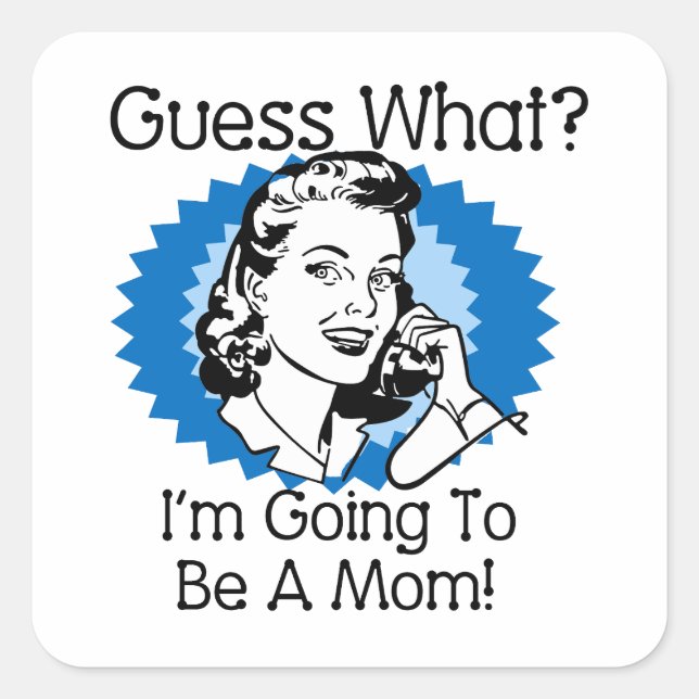 Going To Be a Mum Blue Square Sticker (Front)
