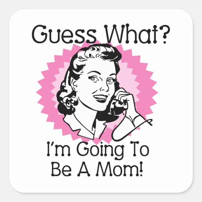 Going To Be a Mum Pink Square Sticker (Front)