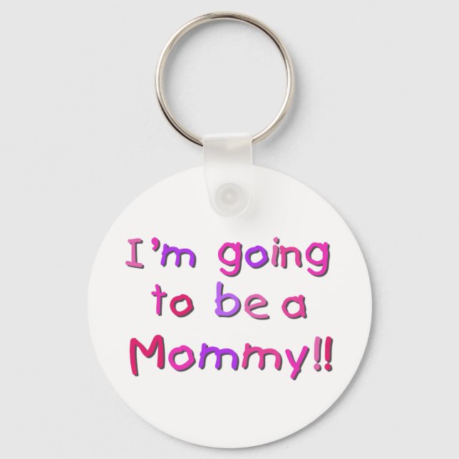 Going to be a Mummy - Pink and Purple Key Ring (Front)