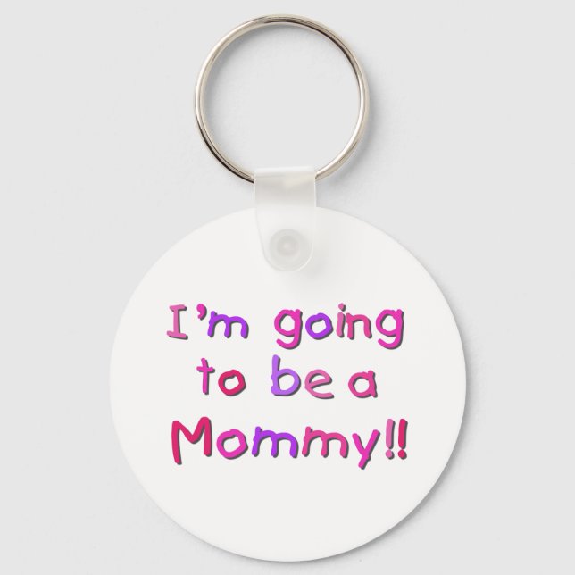 Going to be a Mummy - Pink and Purple Key Ring (Front)