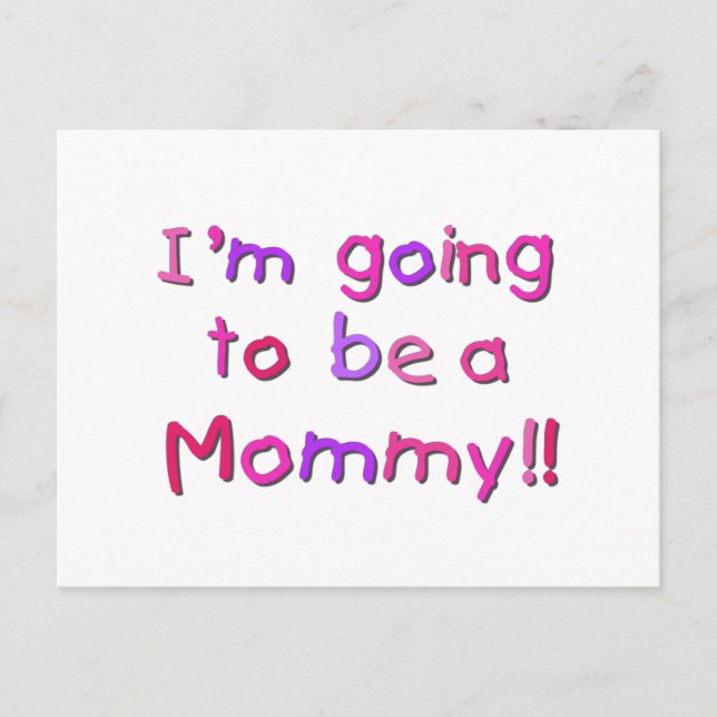 Going to be a Mummy - Pink and Purple Postcard (Front)