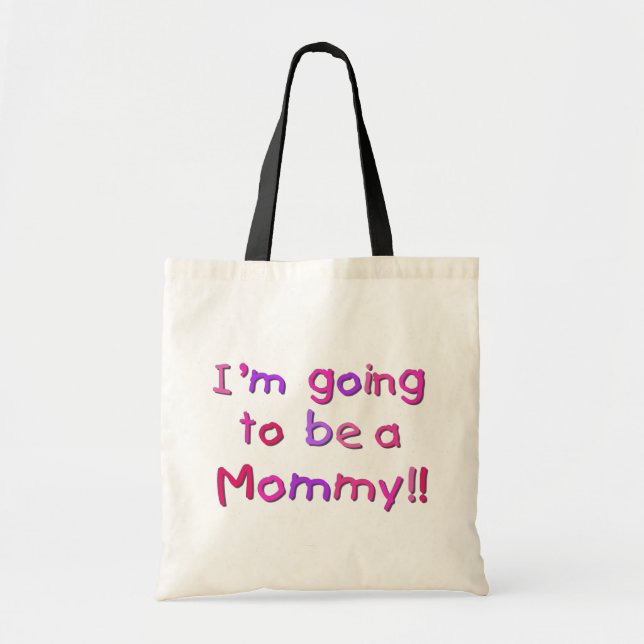 Going to be a Mummy - Pink and Purple Tote Bag (Front)