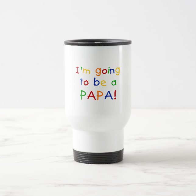 Going to be a Papa - Primary Colours Travel Mug (Center)