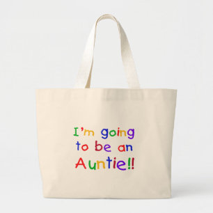 Going to be an Auntie Primary Colours Large Tote Bag