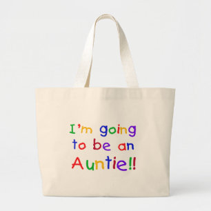 Going to be an Auntie Primary Colours Large Tote Bag