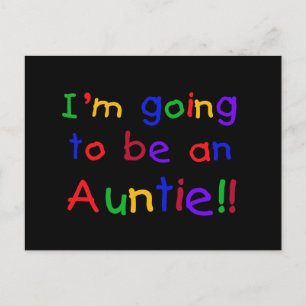 Going to be an Auntie Primary Colours Postcard