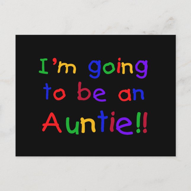 Going to be an Auntie Primary Colours Postcard (Front)