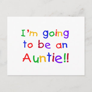 Going to be an Auntie Primary Colours Postcard