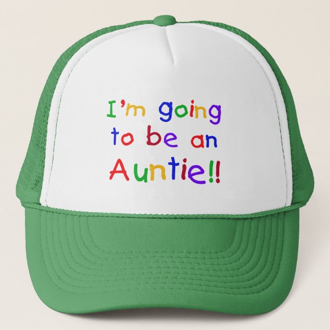 Going to be an Auntie Primary Colours Trucker Hat (Front)