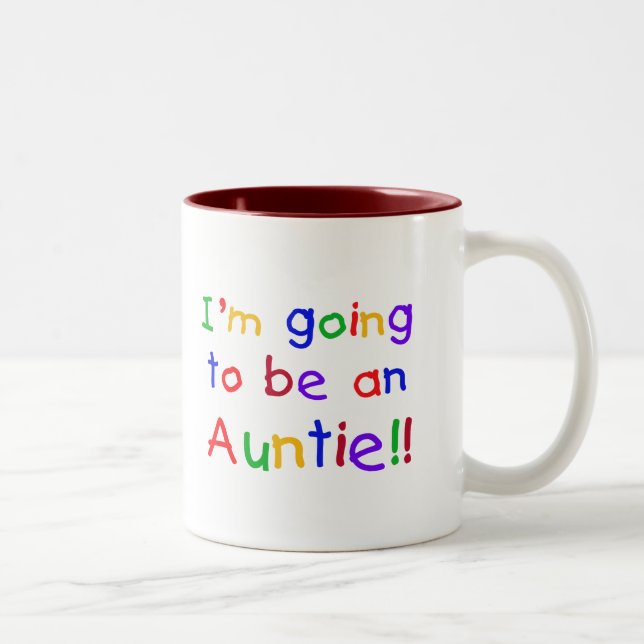 Going to be an Auntie Primary Colours Two-Tone Coffee Mug (Right)