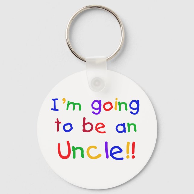 Going to be an Uncle Primary Colours Text Key Ring (Front)