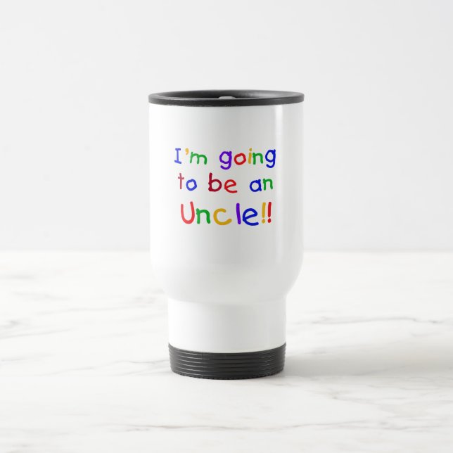 Going to be an Uncle Primary Colours Text Travel Mug (Center)
