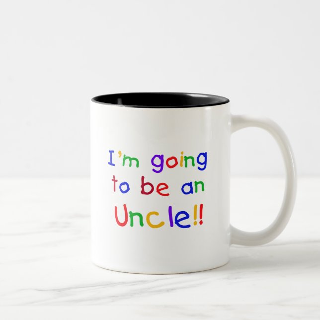 Going to be an Uncle Primary Colours Text Two-Tone Coffee Mug (Right)