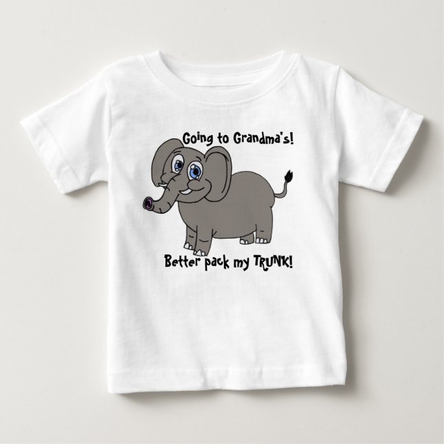 Going to Grandma's Elephant Infant T-Shirt (Front)