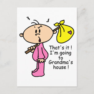 Going To Grandma's House Baby (Pink) Postcard