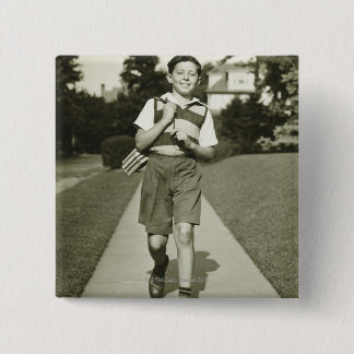 Going to School 15 Cm Square Badge