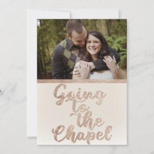 Going to the Chapel Champagne Foil with Photo Invitation