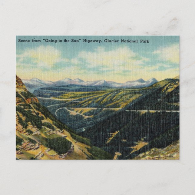 "Going to the Sun" Highway, Glacier National Park Postcard (Front)