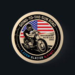 Going to the Sun Road Montana Motorcycle 6 Cm Round Badge<br><div class="desc">Going-to-the-Sun Road done in a vintage,  distressed style emblem. It is a famous scenic drive found in Montana and Glacier National Park.</div>