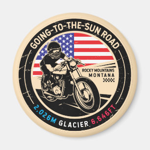 Going to the Sun Road Montana Motorcycle Magnet