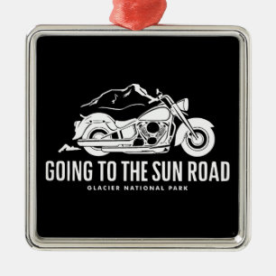 Going To The Sun Road Montana Motorcycle Metal Tree Decoration