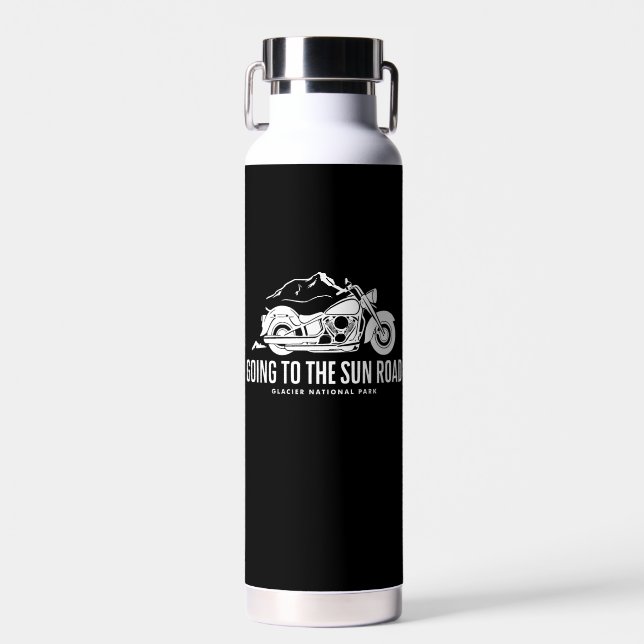 Going To The Sun Road Montana Motorcycle Water Bottle (Front)