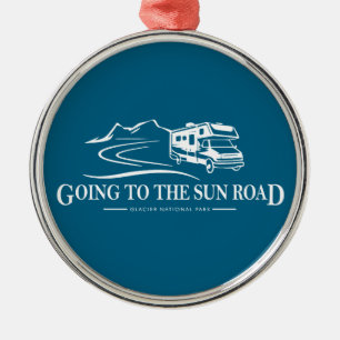 Going To The Sun Road Montana Recreational Vehicle Metal Tree Decoration