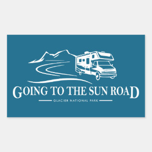 Going To The Sun Road Montana Recreational Vehicle Rectangular Sticker