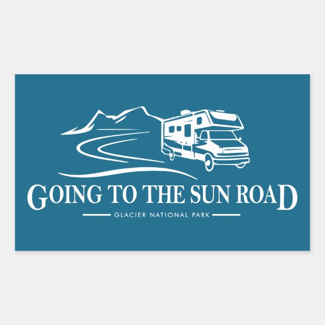 Going To The Sun Road Montana Recreational Vehicle Rectangular Sticker (Front)